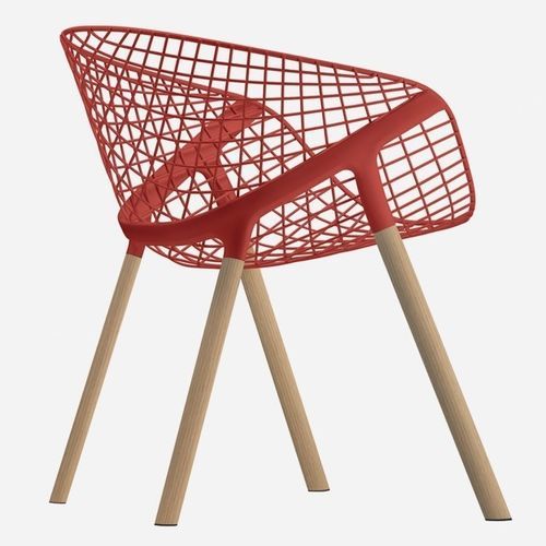 Chaise contemporaine - KOBI / 041 - ALIAS - d'intérieur / en acier laqué / avec piètement en bois