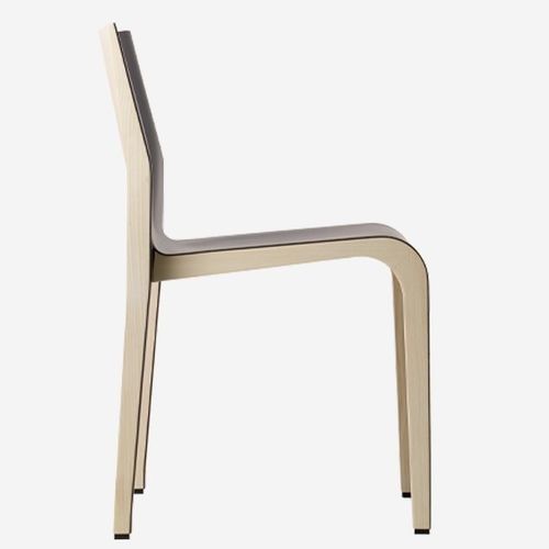 Chaise contemporaine - LALEGGERA / 316_H - ALIAS - d'intérieur / en cuir / en placage de bois