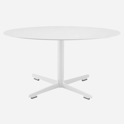 Table bistrot contemporaine - CROSS / 572_O - ALIAS - en acrylique / en pierre / avec piètement en acier laqué