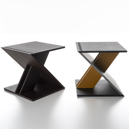 Tabouret contemporain - ZETA - ALIAS - en MDF laqué / avec piètement en MDF laqué / piètement en X
