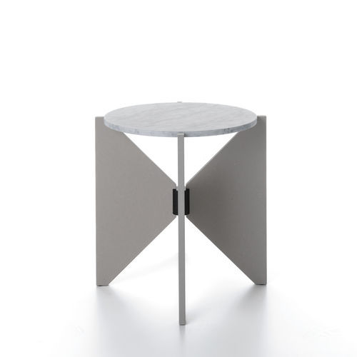 Table basse contemporaine - SATURNO - ALIAS - en verre / en marbre / avec piètement en MDF laqué