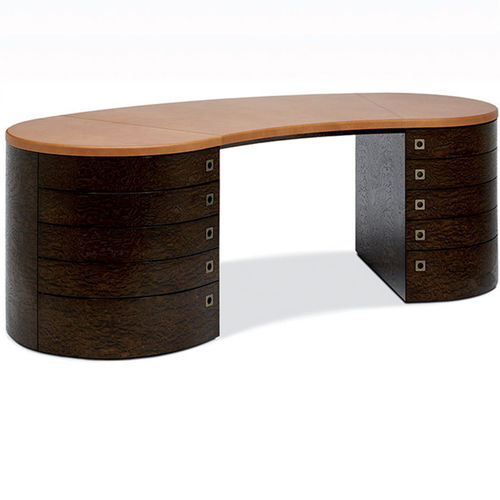 Bureau contemporain - GIUNONE - Giorgio Armani Casa - en bois / en cuir / piétement en panneaux
