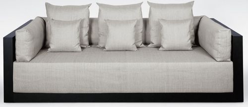 Canapé contemporain - SYDNEY - Giorgio Armani Casa - noir / en chêne / 3 places