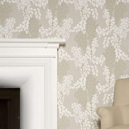 Papier peint contemporain - WISTERIA series - Farrow & Ball - à motif floral / jaune / rouge