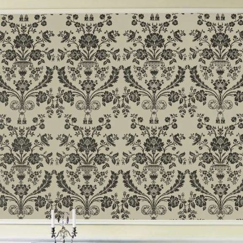 Papier peint contemporain - ST ANTOINE - Farrow & Ball - damas / bleu / vert