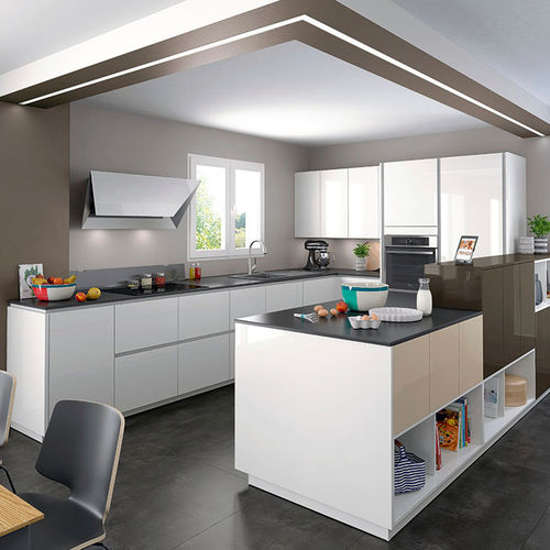 Cuisine contemporaine - AMBIANCE MODERNE - Mobalpa - en chêne / en stratifié / en mélaminé