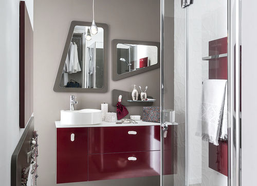 Salle de bain contemporaine - AMBIANCE GRAPHIQUE - Mobalpa - stratifiée