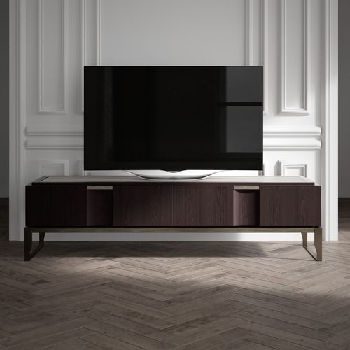 Meuble TV contemporain - PARIS - HUGUES CHEVALIER - lowboard / en bois / en métal