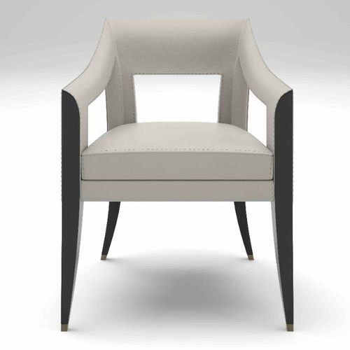 Chaise de salle à manger contemporaine - ROOSEVELT - HUGUES CHEVALIER - d'intérieur / en tissu / en cuir