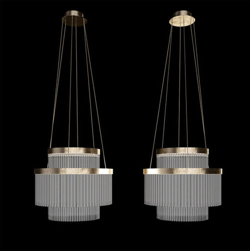 Lustre contemporain - PARIS - HUGUES CHEVALIER - en verre / en métal