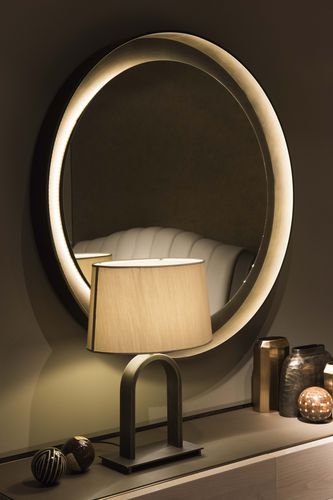 Miroir mural - HAUSSMANN - HUGUES CHEVALIER - contemporain / rond / en métal