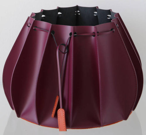 Vase contemporain - PLISSÉ - 01 - Airnova - en cuir