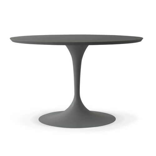 Table contemporaine - SUOMI  - Airnova - en bois laqué / ronde / blanche