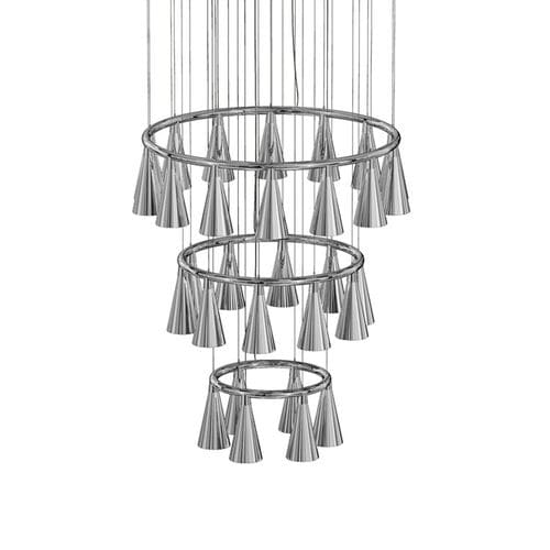 Lustre contemporain - KOMORI SERIES  - BISAZZA - en verre soufflé / en laiton / en chrome