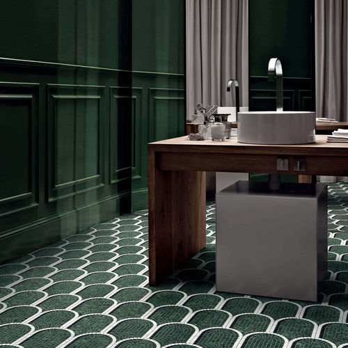 Carrelage en marbre - TRIENNALE VERDE - BISAZZA - mat / d'intérieur / de salle de bain