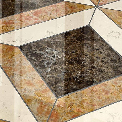 Carrelage en marbre - MONTALCINO NOCE LUX - BISAZZA - poli / 3D / réfléchissant