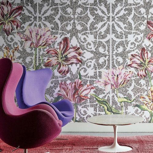 Mosaïque en verre - TULIPS GREY - BISAZZA - brillante / d'intérieur / de salon