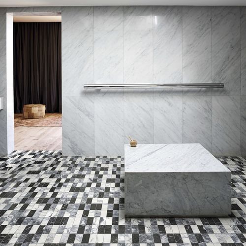 Carrelage en marbre - Modulo 1 chiaroscuro - BISAZZA - mat / d'intérieur / de salon