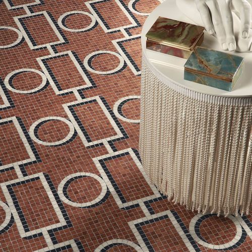 Mosaïque en marbre - BRERA ROSSO - BISAZZA - brillante / d'intérieur / de salon