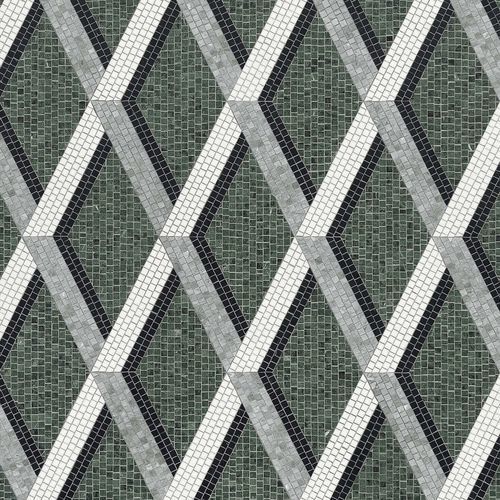 Mosaïque en marbre - BORGONUOVO VERDE - BISAZZA - brillante / d'intérieur / de salon