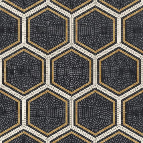 Mosaïque en marbre - PIAZZA SCALA NERO - BISAZZA - brillante / d'intérieur / de salon