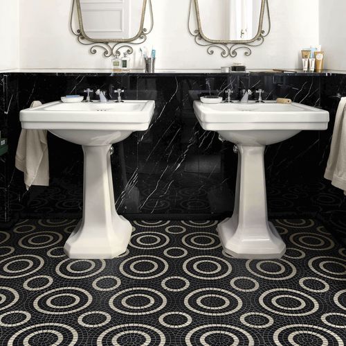 Mosaïque en marbre - BELGIOIOSO NERO - BISAZZA - brillante / d'intérieur / de salon