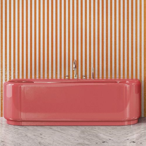Baignoire ovale - PLOUF STRAWBERRY - BISAZZA - à poser / pour habitat / en fibre de verre