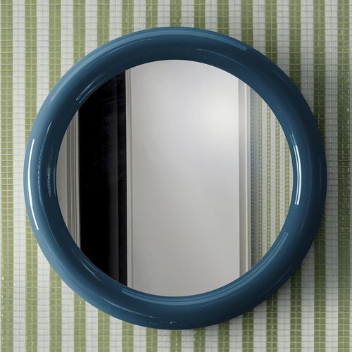 Miroir de salle de bain mural - WOW BLUEBERRY - BISAZZA - contemporain / rond / en MDF laqué