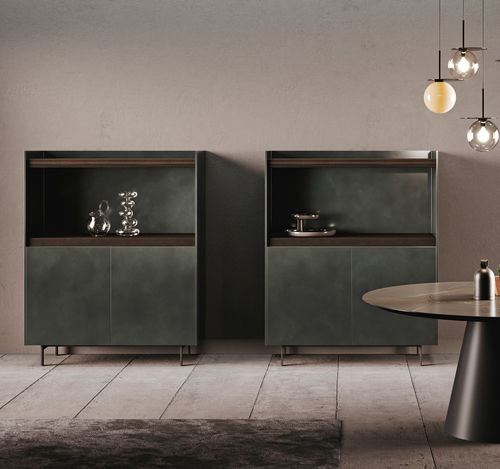 Buffet contemporain - SCAVA - BINOVA S.p.A. - en bois / en métal laqué / avec étagère