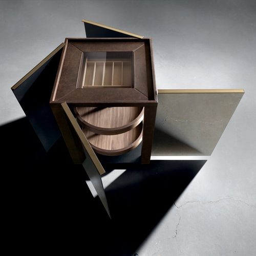 Meuble minibar contemporain - ONO GENTLE - BINOVA S.p.A. - en cuir / en Dekton® / en verre
