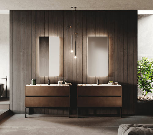 Meuble vasque double - SCAVA METAL 4.0 - BINOVA S.p.A. - suspendu / à poser / en métal laqué