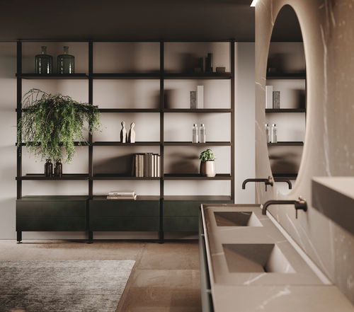 Étagère contemporaine - SCAVA METAL 4.0 - BINOVA S.p.A. - en bois / en aluminium / de salle de bain