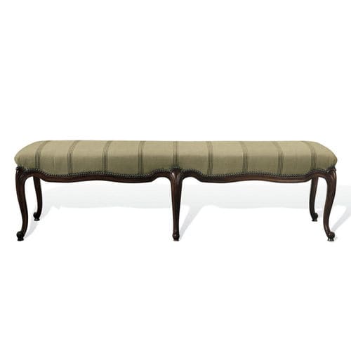 Banc de style - NOBLE ESTATE - Ralph Lauren Home - en acajou / en tissu / tapissé