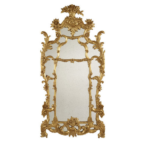 Miroir mural - ONE FIFTH - Ralph Lauren Home - de style / en bois doré à la feuille d'or