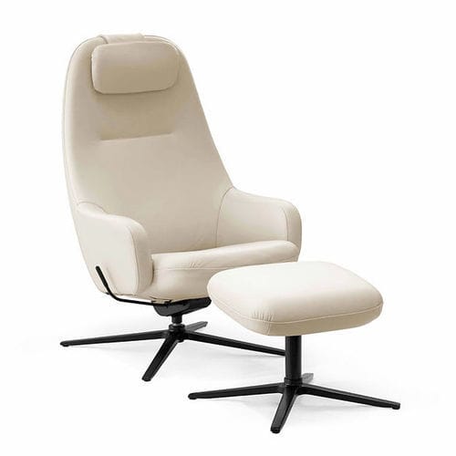 Fauteuil relax design scandinave - DesigNature : Leaf - STORDAL Møbel as - en cuir / en tissu / avec repose-pieds