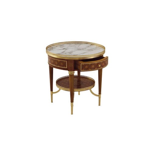 Table d'appoint de style - 8716TVL - COLOMBO STILE - en marbre / en bois massif / ronde