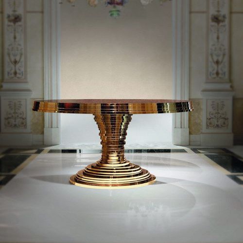 Table contemporaine - 5450TA - COLOMBO STILE - en bois / ronde