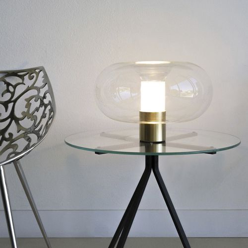Lampe de table - FONTANELLA MEDIUM - FontanaArte - en métal / en verre soufflé / en satin
