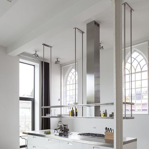 Hotte îlot - DOUBLE  - Arclinea - avec conduit / avec éclairage intégré / noire