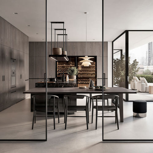 Cuisine contemporaine - CONVIVIUM, ERA SYSTEM - Arclinea - en marbre / en aluminium anodisé / en Fenix NTM®