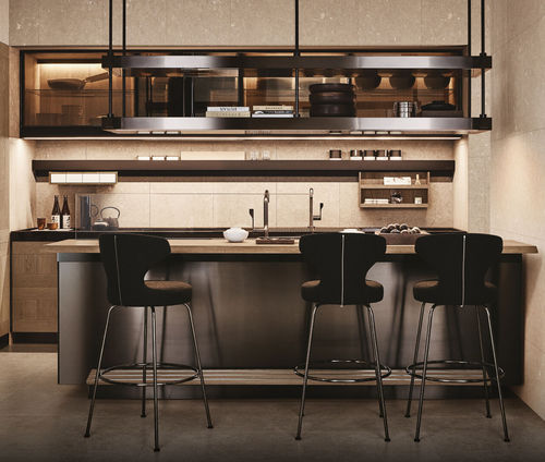 Cuisine contemporaine - PRINCIPIA, CONVIVIUM - Arclinea - en chêne / en teck / en verre