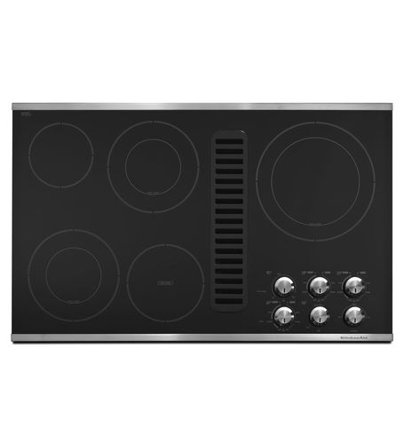 Table de cuisson électrique - KECD867XSS - KitchenAid - 6 foyers / encastrable / avec manettes