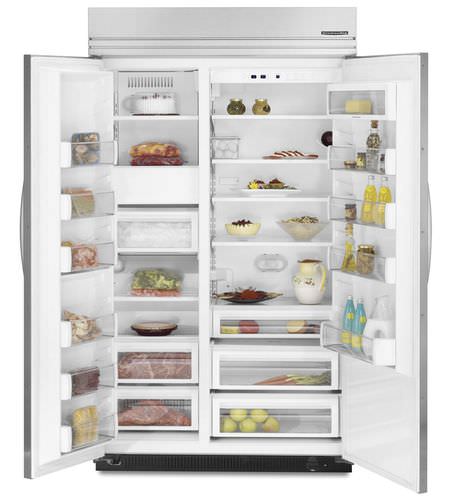 Réfrigérateur américain - KSSO42FTX - KitchenAid - résidentiel / encastrable / en bois