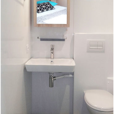 Salle de bain contemporaine - CESA - BAUDET SA - en polyester / pour résidence étudiante / préfabriquée