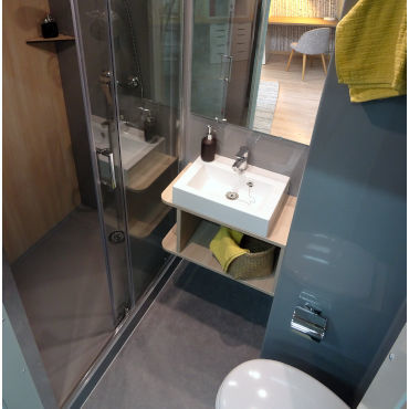Salle de bain contemporaine - ECLA B - BAUDET SA - en polyester / pour résidence étudiante / préfabriquée