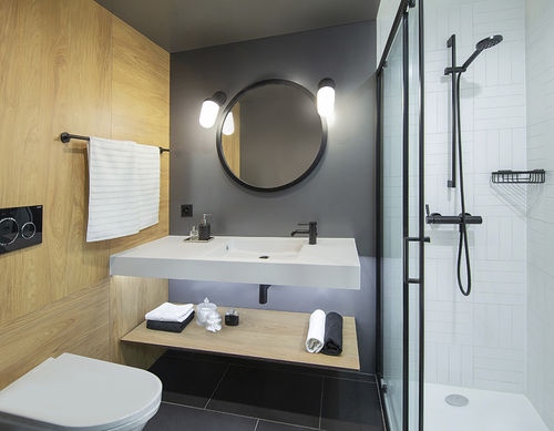 Salle de bain contemporaine - MOXY - BAUDET SA - en métal / pour hôtel / préfabriquée
