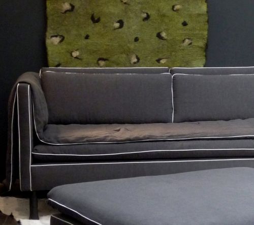 Canapé contemporain - POPPI - CARAVANE - en tissu / noir / 3 places