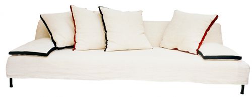 Canapé contemporain - VIZIR - CARAVANE - en tissu / blanc / 3 places