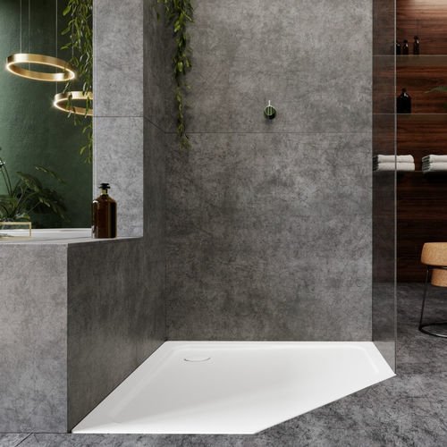 Receveur de douche d'angle - CORNEZZA - Kaldewei - à poser / à fleur de sol / extra plat