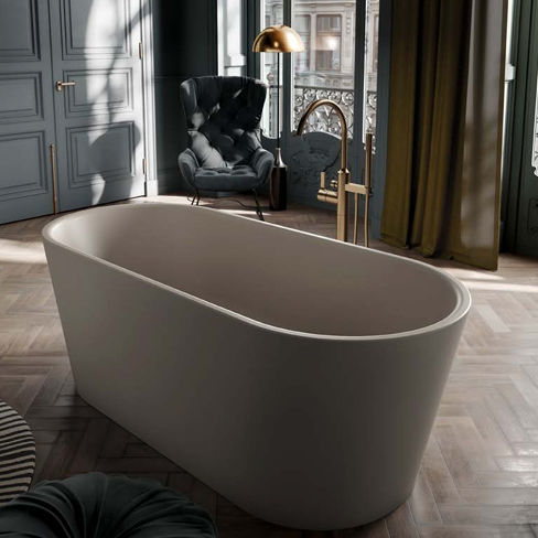 Baignoire ovale - MEISTERSTÜCK - Kaldewei - en îlot / pour habitat / en chrome